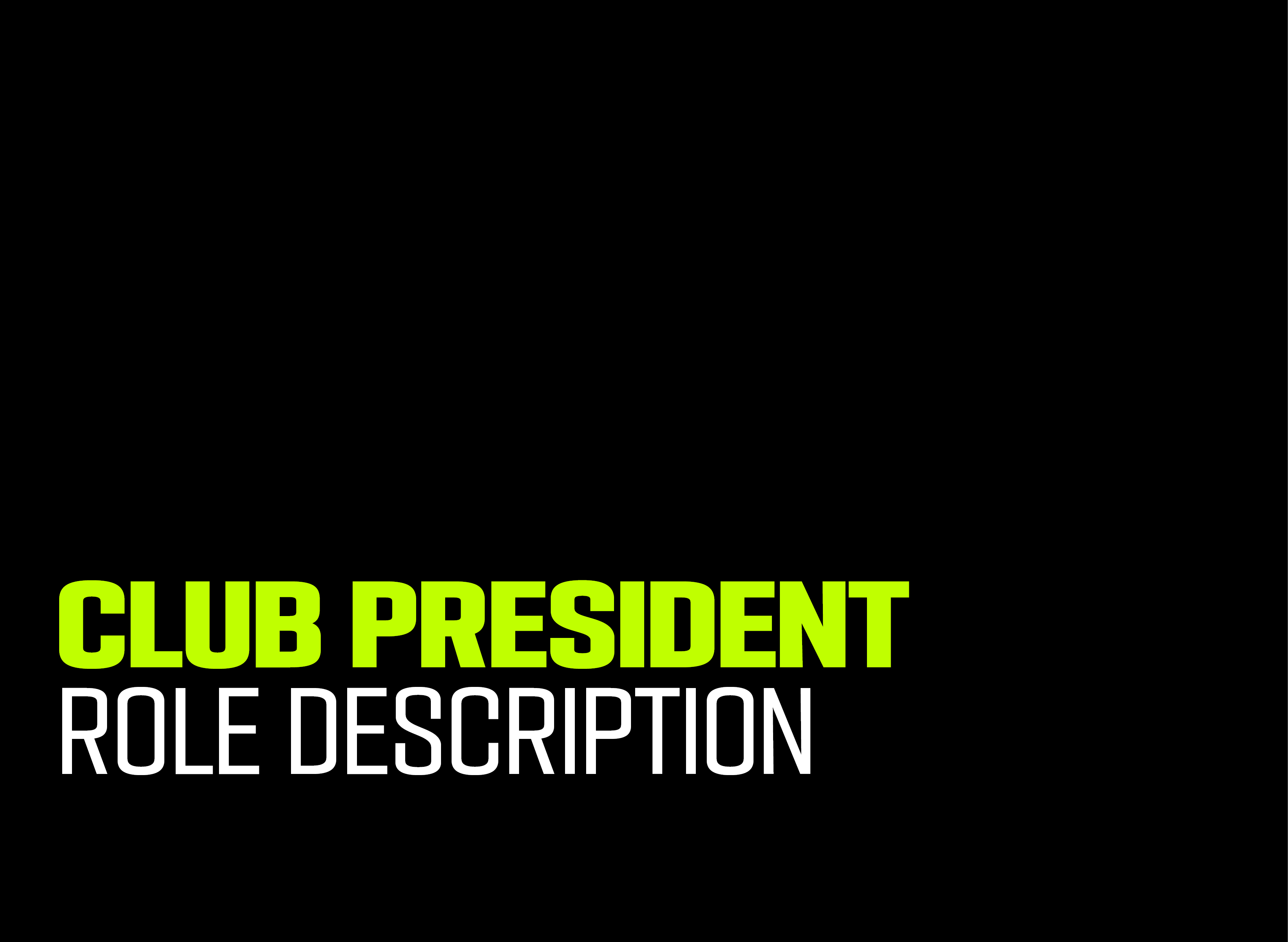 Club President Role Description Play AFL